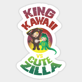 King Kawaii Vs Cutezilla Sticker